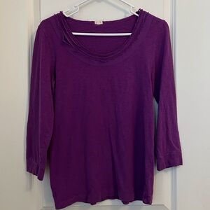 J. Crew Purple Long Sleeve Tee Medium Scoop Neck